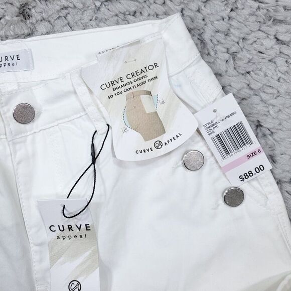 Curve Appeal Curve Creator High Rise Boot Jeans Bootcut White Stretch Size 6 28 - Picture 5 of 16